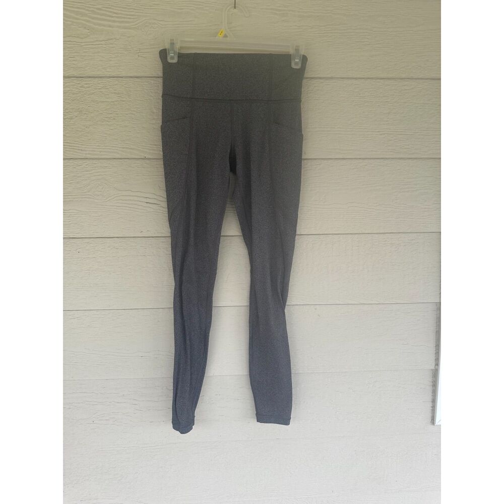 Athleta Stash Pocket Salutation Tight Heathered Gray Yoga Leggings - Size XS